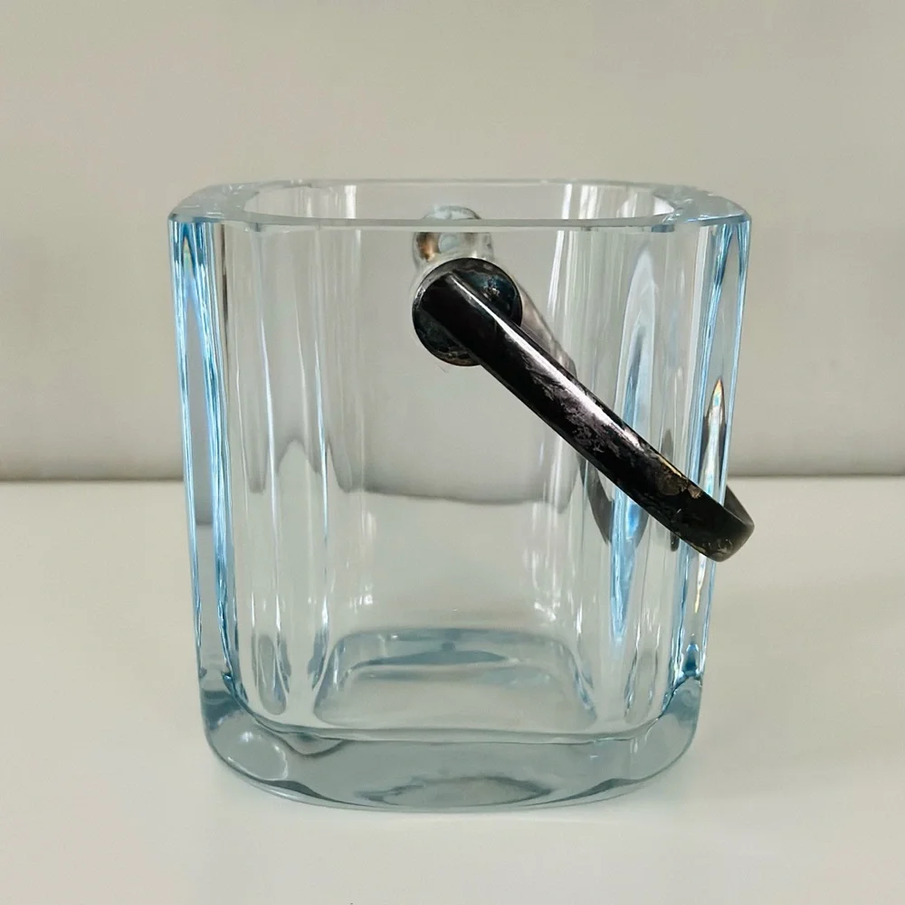 Vintage midcentury Swedish glass ice bucket
